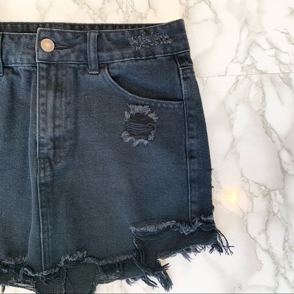 Litz Black Denim Mini Skirt - Picture 4 of 7